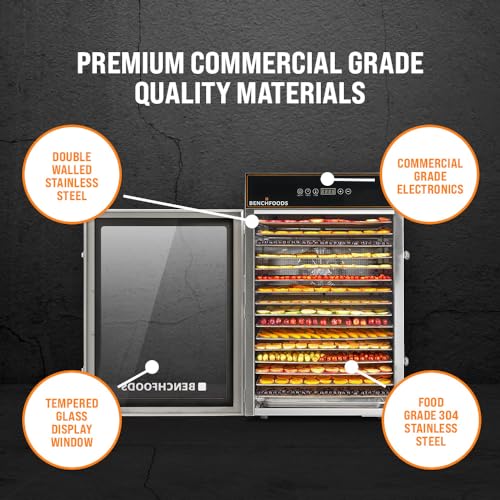 16-Tray Commercial Food Dehydrator | Stainless Steel | Energy Efficient