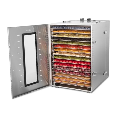 Commercial 16-Tray Stainless Steel Food Dehydrator, Large Size