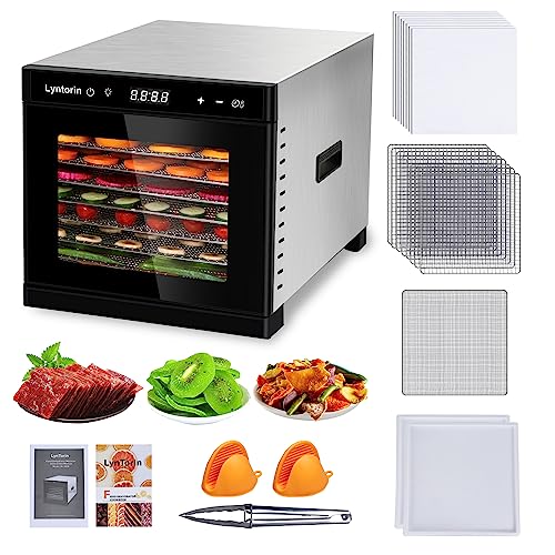 LynTorin 8-Tray Food Dehydrator: 700W, Timer, Temperature Control