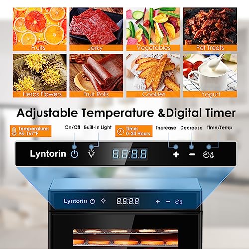 LynTorin 8-Tray Food Dehydrator: 700W, Timer, Temperature Control