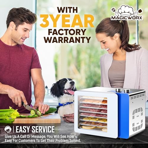 8-Tray Stainless Steel Food Dehydrator with Timer & Temp