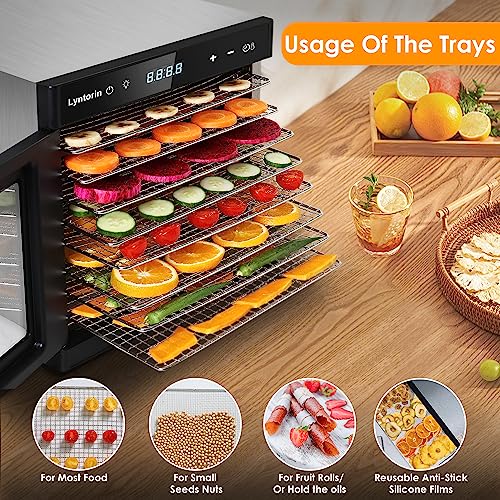 LynTorin 8-Tray Food Dehydrator: 700W, Timer, Temperature Control