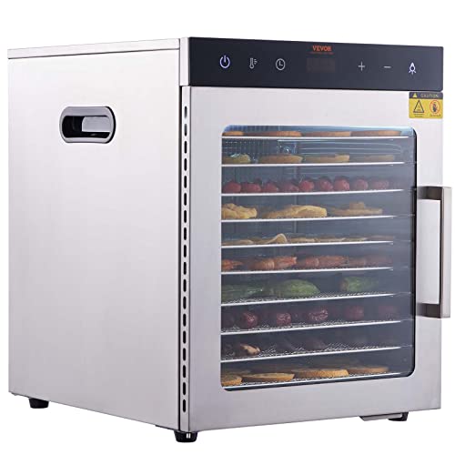 10-Tray Stainless Steel Food Dehydrator with Digital Timer