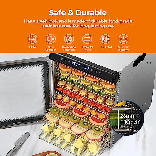 12 Tray Stainless Steel Food Dehydrator with Timer