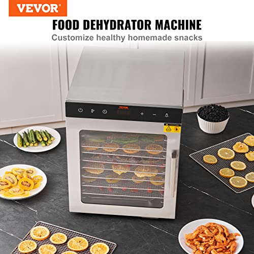 10-Tray Stainless Steel Food Dehydrator with Digital Timer