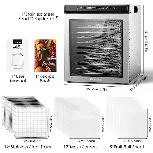 12 Tray Stainless Steel Food Dehydrator with Timer