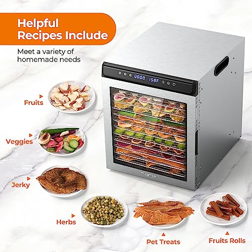 12 Tray Stainless Steel Food Dehydrator with Timer