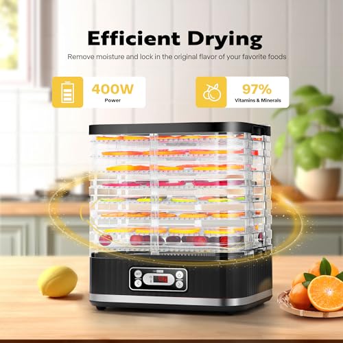 VIVOHOME Electric 8-Tray Food Dehydrator with Digital Timer