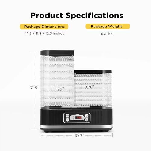 VIVOHOME Electric 8-Tray Food Dehydrator with Digital Timer