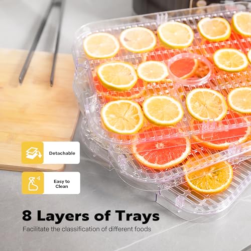 VIVOHOME Electric 8-Tray Food Dehydrator with Digital Timer