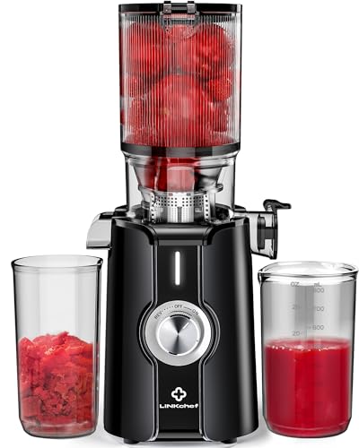 LINKChef Slow Masticating Juicer, Cold Press, 4.35" Chute, 42oz