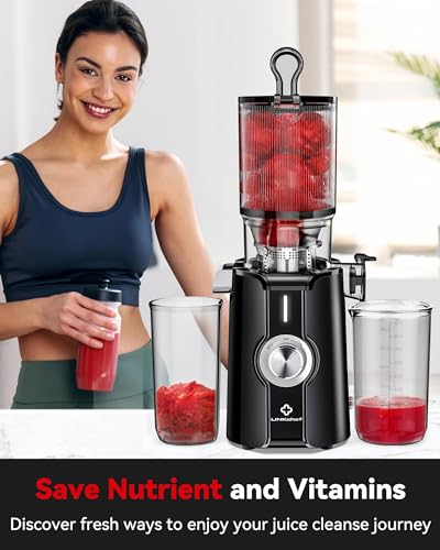 LINKChef Slow Masticating Juicer, Cold Press, 4.35" Chute, 42oz
