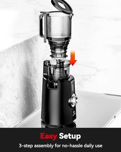 LINKChef Slow Masticating Juicer, Cold Press, 4.35" Chute, 42oz