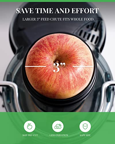 GDOR 1200W Juicer with Titanium Cut Disc, 3" Chute