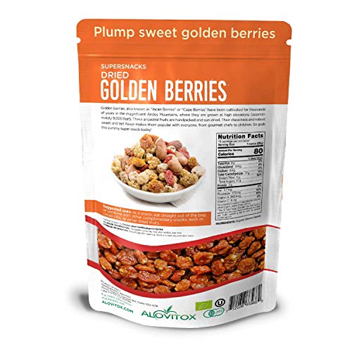 Alovitox Organic Sun Dried Golden Berries 16 oz | Raw, Vegan, Gluten Free