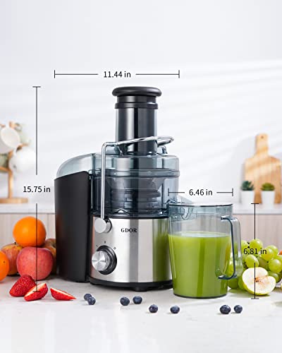 GDOR 1200W Juicer with Titanium Cut Disc, 3" Chute