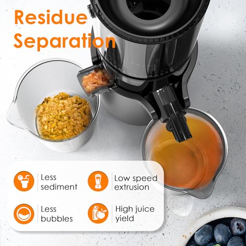 Large Caliber Slow Cold Press Juicer, High Juice Yield