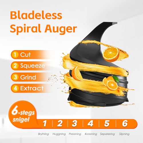 Large Caliber Slow Cold Press Juicer, High Juice Yield