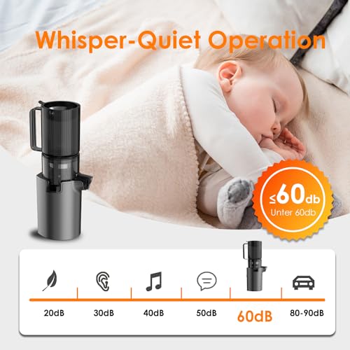 Large Caliber Slow Cold Press Juicer, High Juice Yield