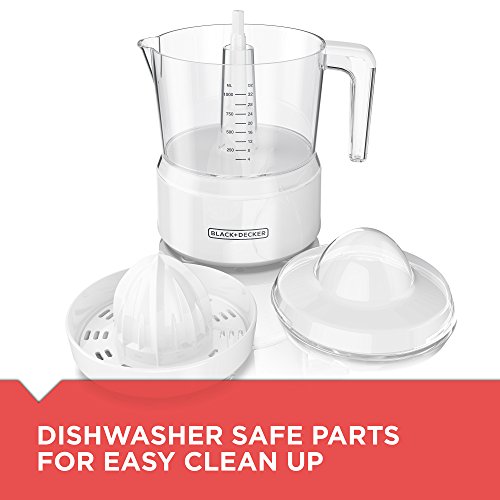 BLACK+DECKER 32oz Citrus Juicer, White, CJ650W, Compact
