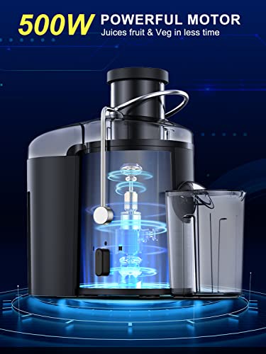 500W Juicer with 3” Wide Mouth for Whole Fruits
