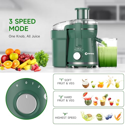 Green Juicer Machine with Wide 3" Feed Chute