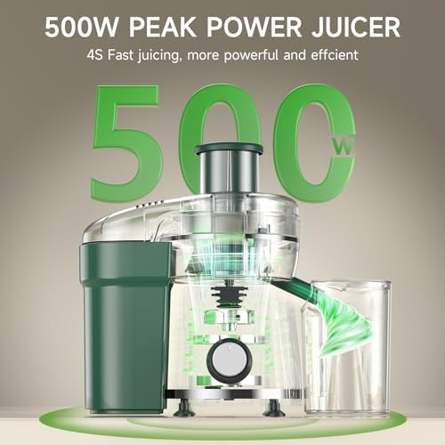 Green Juicer Machine with Wide 3" Feed Chute