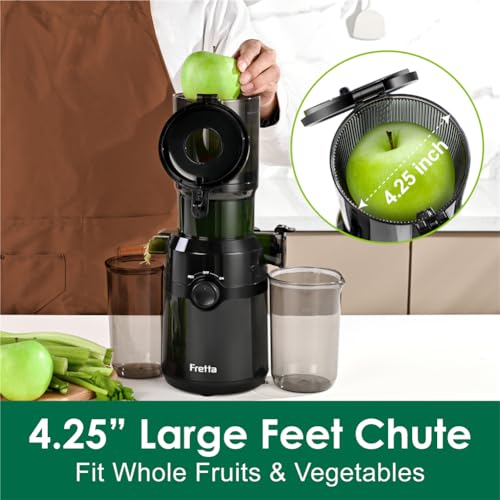Fretta Slow Masticating Juicer with Large Feed Chute