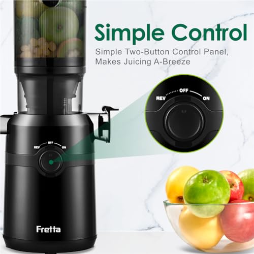 Fretta Slow Masticating Juicer with Large Feed Chute