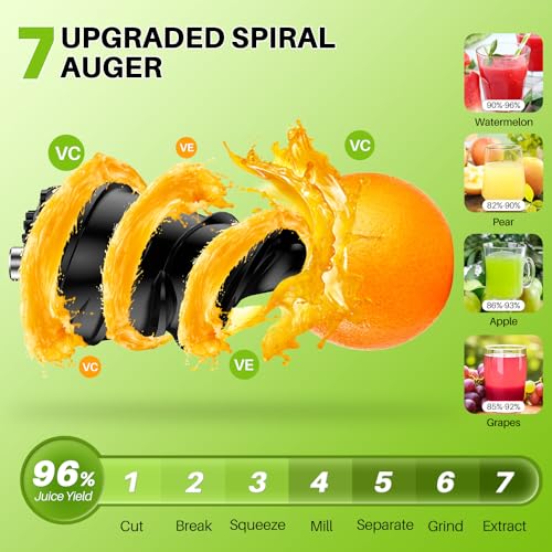 Cold Press Juicer Machines, 300W Masticating Juicer with Large Feed Chute