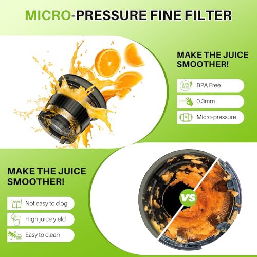 Cold Press Juicer Machines, 300W Masticating Juicer with Large Feed Chute