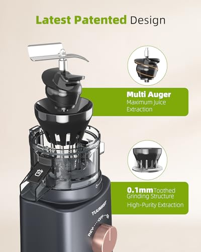 TUUMIIST Cold Press Juicer with Large Feed Chute