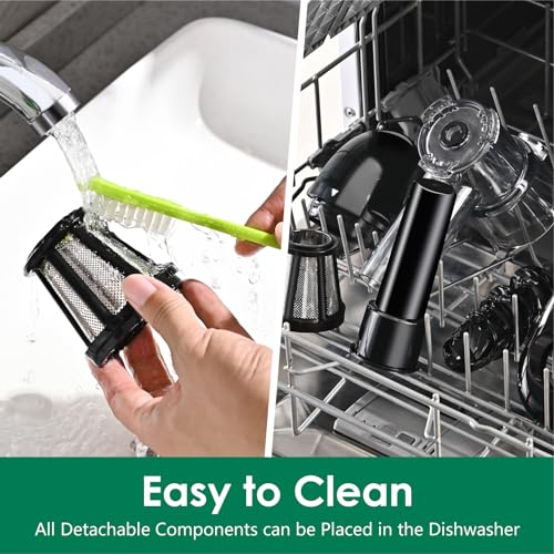 Brecious Slow Masticating Juicer, 2 Speeds, Quiet Motor