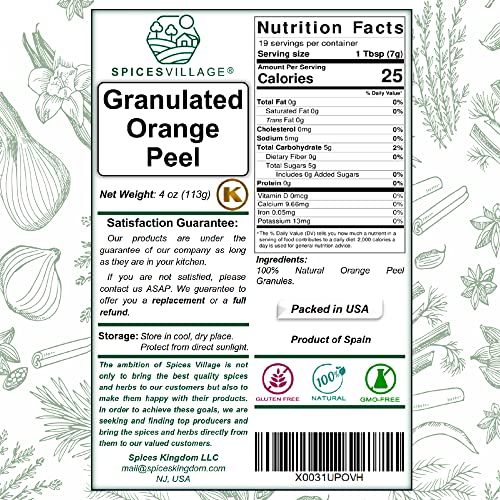 Orange Peel Granules for Baking, Cooking, and Tea