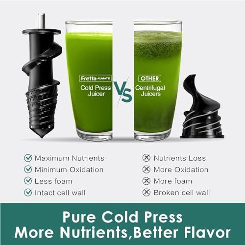 Wide Feeding Chute Cold Press Juicer, BPA-Free, 2 Speed