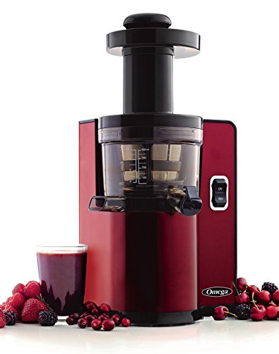 Omega VSJ843QR Masticating Juicer, Compact Cold Press, Red