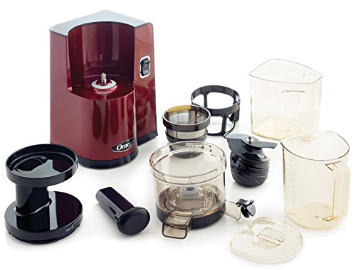 Omega VSJ843QR Masticating Juicer, Compact Cold Press, Red