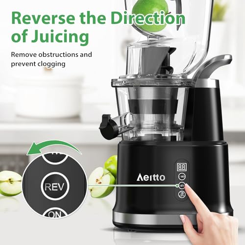 Aeitto Masticating Juicer with Wide 83mm Chute
