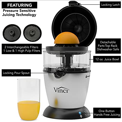 Vinci Hands Free Electric Citrus Juicer - Black/Stainless
