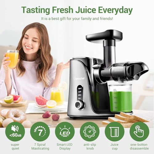 AMZCHEF Slow Masticating Juicer with Travel Bottles