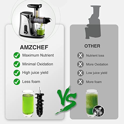 AMZCHEF Slow Masticating Juicer with Travel Bottles