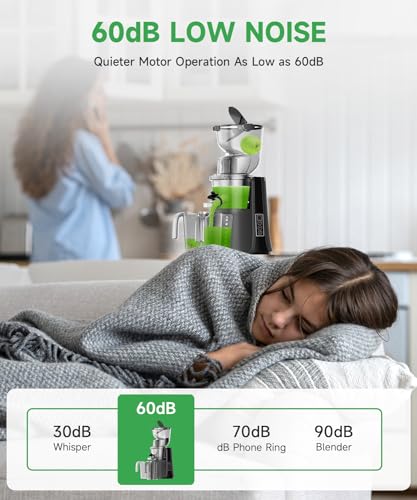 Masticating Juicer with Wide Dual Feed Chute