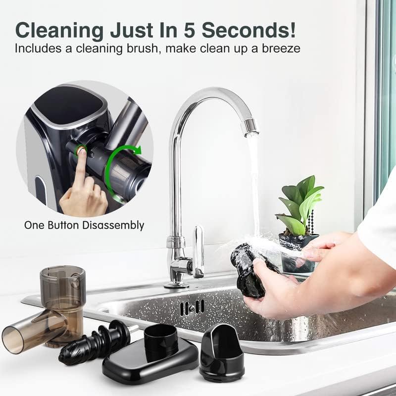 AMZCHEF Slow Masticating Juicer with Travel Bottles