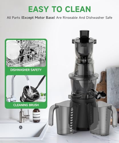 Masticating Juicer with Wide Dual Feed Chute