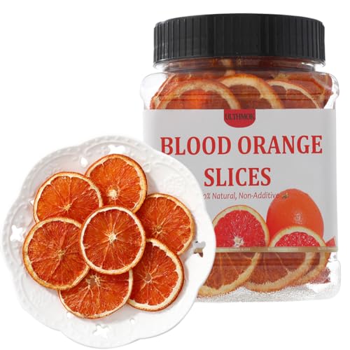 Organic Dried Blood Orange Slices, 4.5oz, Dehydrated for Cocktails