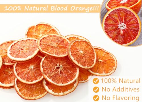 Organic Dried Blood Orange Slices, 4.5oz, Dehydrated for Cocktails