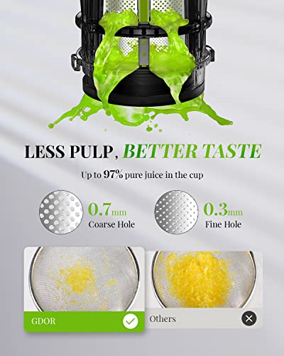 GDOR Compact Cold Press Masticating Juicer for Fruits