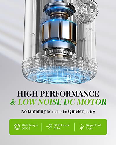 GDOR Compact Cold Press Masticating Juicer for Fruits