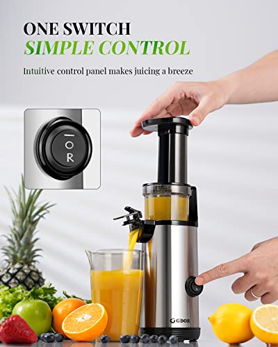 GDOR Compact Cold Press Masticating Juicer for Fruits