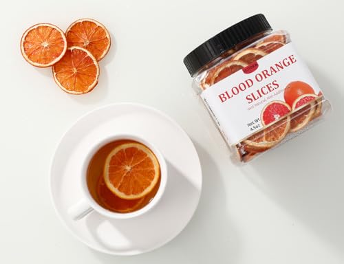 Organic Dried Blood Orange Slices, 4.5oz, Dehydrated for Cocktails